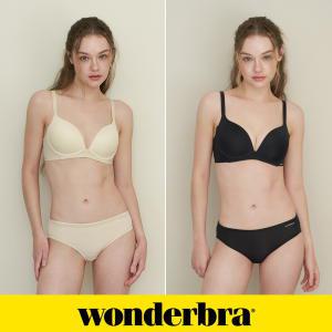 [Wonderbra] 퓨징 볼륨 노와이어 브라팬티 4종세트 크림+블랙 WBW4N3336_T