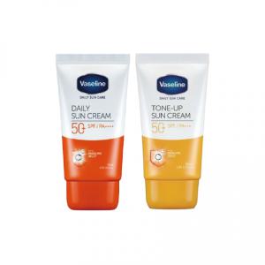 자외선차단제 선크림 SPF50+ 2종 톤업썬크림 끈적임없는 바세린선케어 50ml