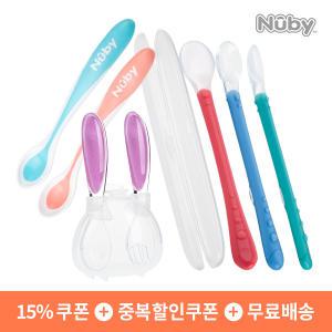 [15%+중복]누비 이유식스푼/초중기 자기주도/롱핸들/흡착볼 식판모음