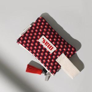 [마스마룰즈]Mini strap pouch _ 니트 스몰플라워 레드