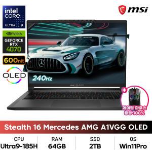 MSI 스텔스 16 Mercedes-AMG A1VGG OLED W11 코어 울트라9/64GB/2TB/RTX4070/WIN11프로 +게이밍마우스증정