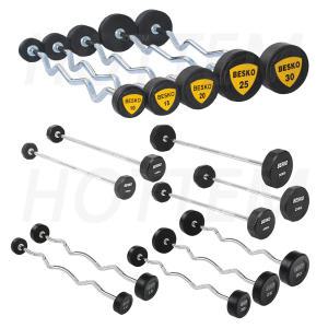 1. 베스코 우레탄(TPU) 고정바벨 - 컬바 10kg 고정식 일체형 바벨봉 이지바 컬바 세트 헬스장 PT샵 홈트