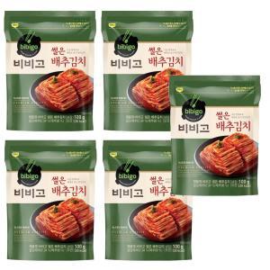 CJ 비비고 썰은 배추김치 여행용 파우치 100g x5개