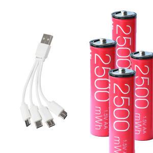 WINZONE USB C타입 충전 배터리 충전 건전지 AA /AAA 1.5V 1700mAh/400mAh (2500mWh/600mWh) 4P세트/동시 케이블/Li-ion