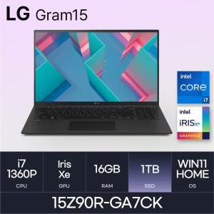 HMC / LG전자 그램15 / 15Z90R-GA7CK (D5 RAM 16GB / NVMe 1TB / WIN11H) 블랙