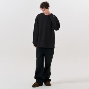 UNISEX 베이직 사카리바 롱 슬리브 티 [CHARCOAL] / SBD3U01007-MAN