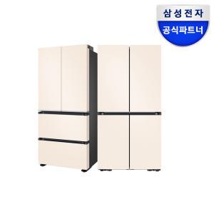 삼성전자 비스포크 대용량 냉장고&김치냉장고 세트 RF90DG90124E+RQ49DG90X24E 매트 크리미 베이지 1395L