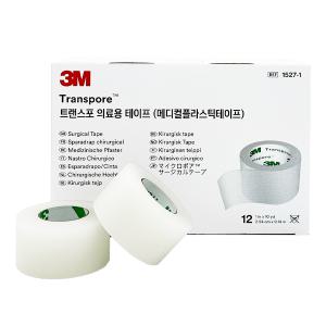 3M 트랜스포 의료용 테이프 PVC반창고 1527-1 (12롤) 투명반창고