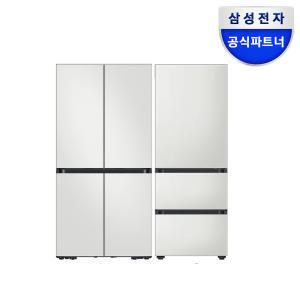 삼성 비스포크 키친핏 냉장고 김치냉장고 세트 RF60DB9KF201+RQ33DB74D2AP 올코타화이트