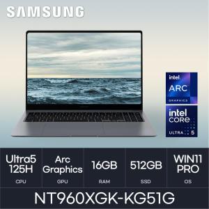 HMC/ 삼성 갤럭시북4 프로 NT960XGK-KG51G / 16GB 512GB WIN11PRO/고해상도 학생 사무용 가벼운 AI 노트북