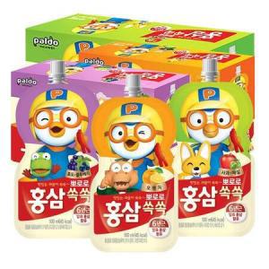 팔도 뽀로로 홍삼쏙쏙 100ml 사과10+오렌지10+포도10