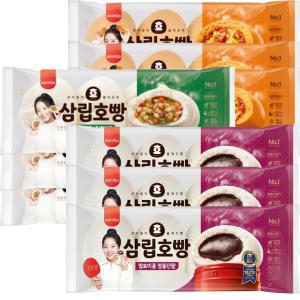 삼립 호빵 380g(4입) x3봉 5종 / 단팥 야채 피자 고구마 김치