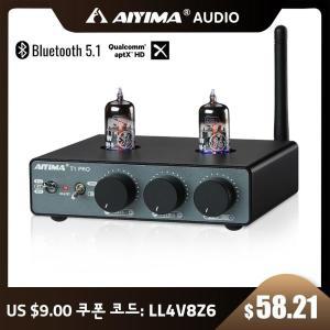 AIYIMA T1 PRO 진공관 프리앰프 홈 오디오, RCA, 블루투스 입력, 베이스 트레블 컨트롤, HiFi 스테레오, AU