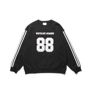 [기모] 88 Appliquer Sweat Shirt Black