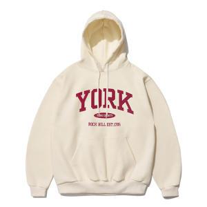 [기모] York Logo Hoodie Ivory