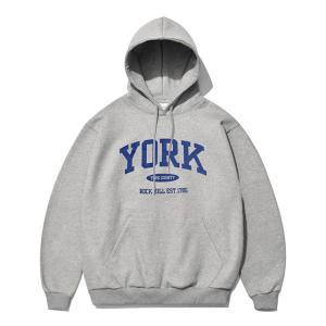 [기모] York Logo Hoodie Gray