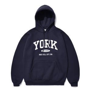 [기모] York Logo Hoodie Navy