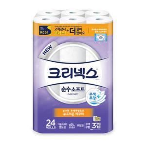 화장지 크리넥스 휴지 순수 소프트 3겹 24롤 화장지