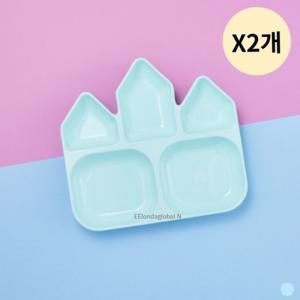 릴팡 유아식기 키즈 겨울왕국2 캐슬 식판 블루 X2개