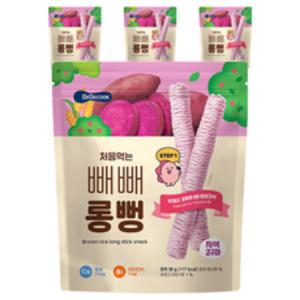 베베쿡 처음먹는 빼빼롱뻥, 자색고구마, 30g, 4개