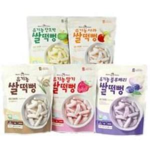 맛있는풍경 유기농 쌀떡뻥 딸기 25g + 사과 25g + 블루베리 25g + 단호박 25g + 플레인 25g