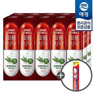 [애경][ 비밀] 2080 유칼립투스 진지발리스 치약 150g x10개 +칫솔1입 증정