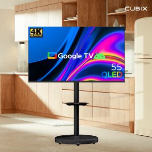 무빙큐빅스 스마트 4K UHD QLED 55인치 삼탠바이미 블랙에디션 스탠딩 이동식 TV 삼텐바이미 중소바이미