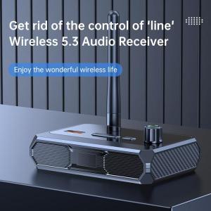 VAORLO 다기능 블루투스 5.3 오디오 어댑터 HIFI 무손실 스테레오 3.5MM AUX RCA 유선 스피커 차량용 키트