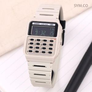 카시오 CA-53WB-8B Casio Mini 레트로 빈티지 베이지 계산기 남자 우레탄 시계 b