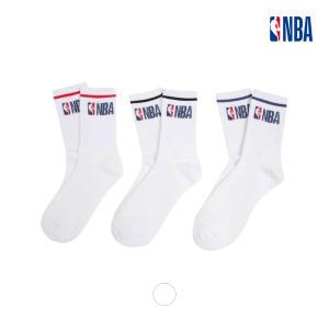 [롯데백화점]엔비에이 공용 캐주얼 라인 빅로고 3PACK CREW SOCKS 양말 N255AO201P