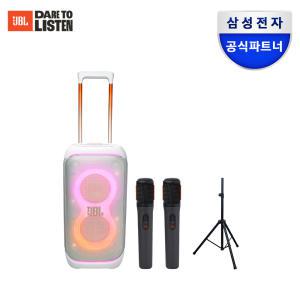 삼성공식파트너 JBL PARTYBOX STAGE 320 블루투스스피커 [화이트] + 신제품 마이크 JBL PARTYBOX WIRELESS MIC 패키지 [스피커 스탠드]