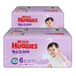 하기스 맥스드라이 밴드 공용 6단계 2팩 80매