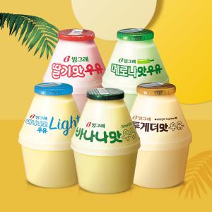 빙그레 단지우유 240ml 12개 혼합 / 바나나맛 메로나맛 딸기맛 바나나맛 라이트 투게더