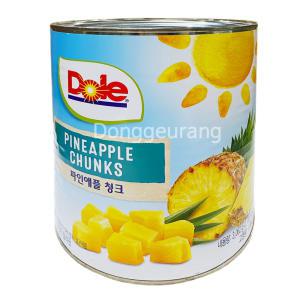 돌(Dole) 파인애플 청크 3kg x 6개 (1박스)/카페/칵테일/후르츠/술안주/동그랑