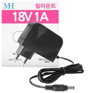 18V 1A 아답터 (ANY1801W-NI) 월마운트 타입/가정용 AC-DC 직류 전원장치/파워 서플라이/1000MA/18V1A