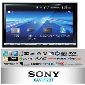 소니 XAV-712BT DVD USB동영상 블루투스지원 7인치 카오디오 한글OSD 전동판넬 각도조절 HDMI