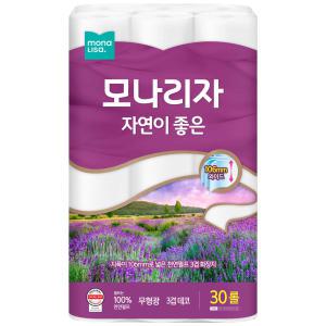 모나리자 자연이좋은 데코 3겹 30롤 1팩 화장지 휴지 녹스