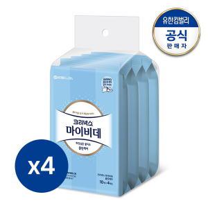 크리넥스 마이비데 클린케어 휴대용 10매x4입(x4팩) 여행용 비데물티슈