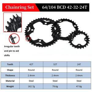 호환 BUCKLOS 104BCD 64BCD 자전거 체인 링 22T/24T/26T/32T/38T/42T/44T MTB 9S 10S 산악 휠 부품