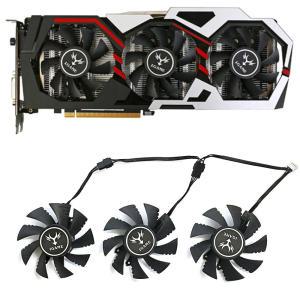 노트북쿨러 다채로운 그래픽 GTX1080TI 1070TI 카드 75mm GPU 4 냉각 GTX 1060 1070 팬 1080 GeForce 핀 iGame