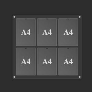 아크릴 게시판 A4 꽂이 인포메이션 포켓 엘리베이터 학교 알림판 안내판 6구