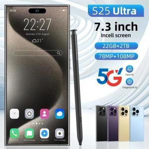 S25 울트라 휴대폰, 7.3 HD 스크린 스마트폰, 정품 22GB + 2TB, 4G 5G, 듀얼 심 셀룰러, 안드로이드 잠금