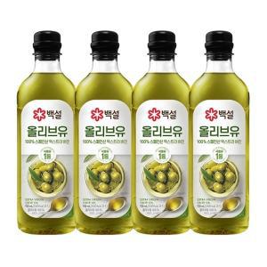 백설 압착올리브유 900ml x4개