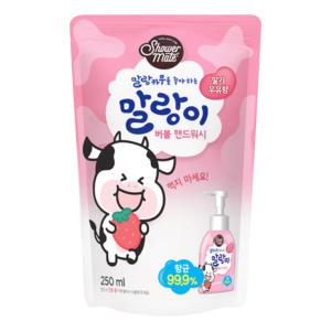 말랑카우 버블 핸드워시(리필) 딸기우유향 250ml