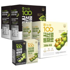 농협식품 국산콩 100% 고칼슘두유(32) 검은콩두유(32) 혼합  190ml ×64팩