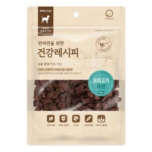 건강레시피 강아지간식 오리고기 큐브 300g