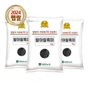 국산 발아찰흑미 3kg (1kgx3) / 24년 검정쌀 잡곡