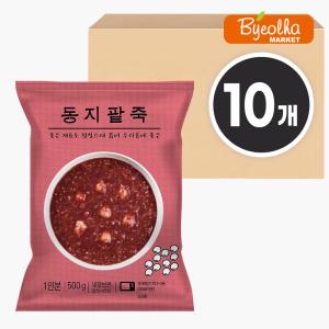 새싹푸드 동지팥죽 500g x (10개)_업소용 가정용 식당용 죽 병원죽 간편식 즉석죽