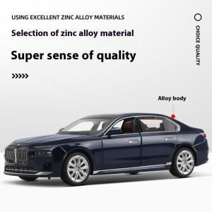 CCA 1:24 BMW THE I7 G70 M70L 순수 전기 새로운 에너지 리무진 합금 금속 다이캐스트 자동차 모델, 소리와