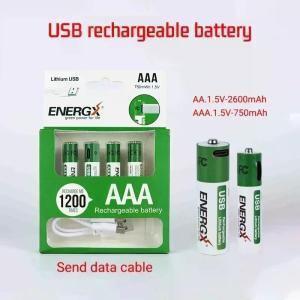 마우스 리모컨 장난감용 충전식 리튬 배터리  18650 USB 커넥터 1.5V AA AAA 750mWh 2600mWh